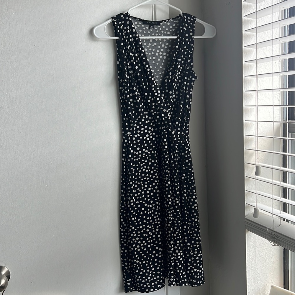 Black and white polka dot dress